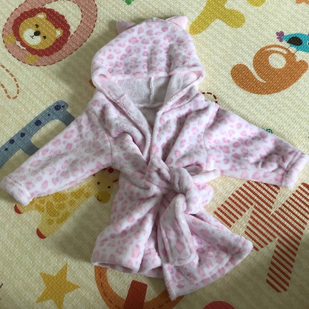 Pink Leopard Print Bathrobe